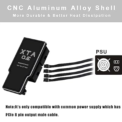 COMeap 12VHPWR 16 Pin 180 Degree Adapter ATX 3.0 16 Pin to 4X 8 Pin PCIe 5.0 600W GPU Power Connector Aluminum Shell for 12+4pin RTX 4090 4080 4070Ti 3090Ti Graphic Card (Type A)