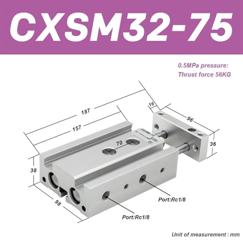 Vérin à double tige CXSM32 de haute précision industrielle - 3