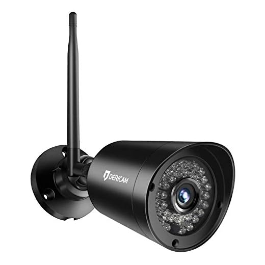 Dericam Full HD 1080P@30fps Wireless Outdoor Security Camera with Crystal Glass 3MP HD Lens Bullet Camera, External SD Card Slot Available and Up to 128GB, B2, Black
