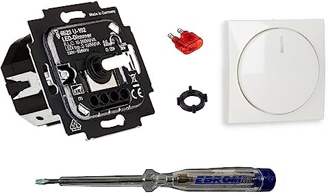 BUSCH JÄGER complete set / 2-delige netwerkdoos - 2-voudige UAE aansluitdoos Cat.6A UAE 0218/12-101 2 meter merk patchkabel 6a frame afdekking