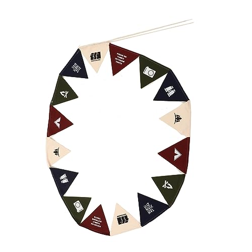Bunting de Acampamento, Decoração de Banner Triangular Pequeno e Portátil, Estilo retrô, à Prova d'