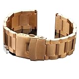LADFRTYU Cinturino In Metallo Per Orologio Cinturino for orologio in acciaio inossidabile massiccio, cinturino blu nero oro, bracciale da 18 mm, 20, 22, 24(Gold,24.0mm)