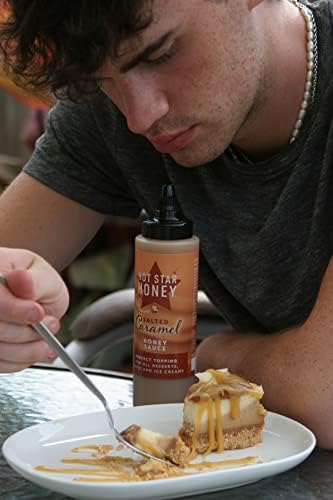 Hot Star Honey Caramel Sauce | Hand Crafted Salted Caramel Sauce | Caramel Sauce Perfect Topping for All Desserts, Cakes and Ice Creams - 300g Bottle