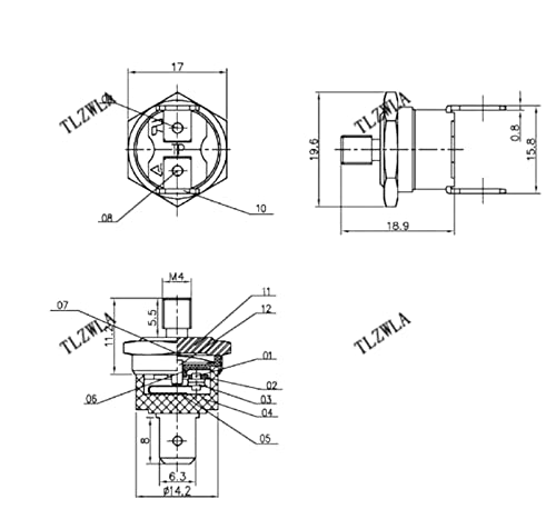 Thermostat KSD301 M4 80°C Normal Fermé pour stopper la surchauffe - 3