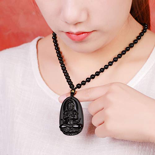C1Lint7785631 Natural Ice Obsidian Akasagarbha Avalokiteśvara Buddha Pendant Amulet Necklace #TOP4