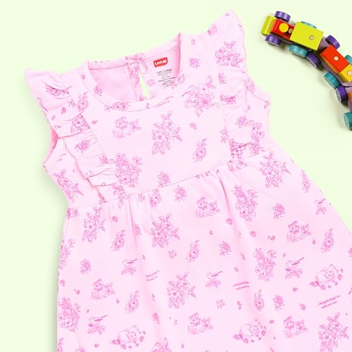 Image of LuvLap Baby Girl 100% Cotton Sleevless Girls Frock Pack of 3