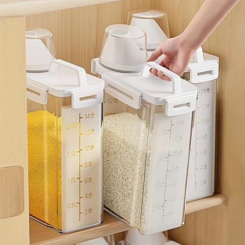 Porta Dispenser Pote Sabão Amaciante Lavanderia Raçao Cereal Arroz Graos Farinha 2l