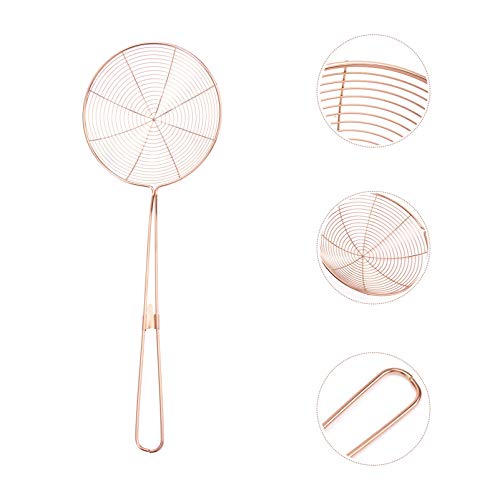 Colher de aço inoxidável Doitool com cabo longo de malha de metal coador de alimentos de cozinha par