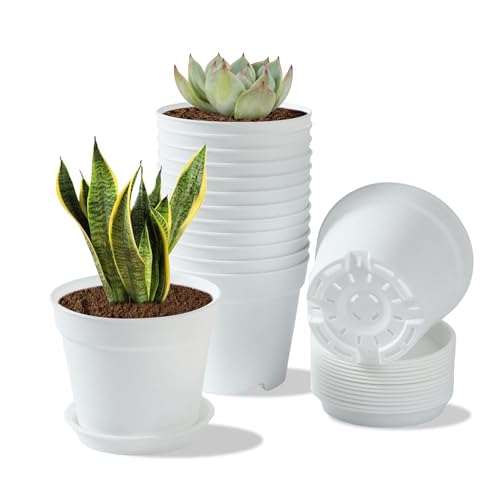 KANBIT White 4 Inch Plant Pots