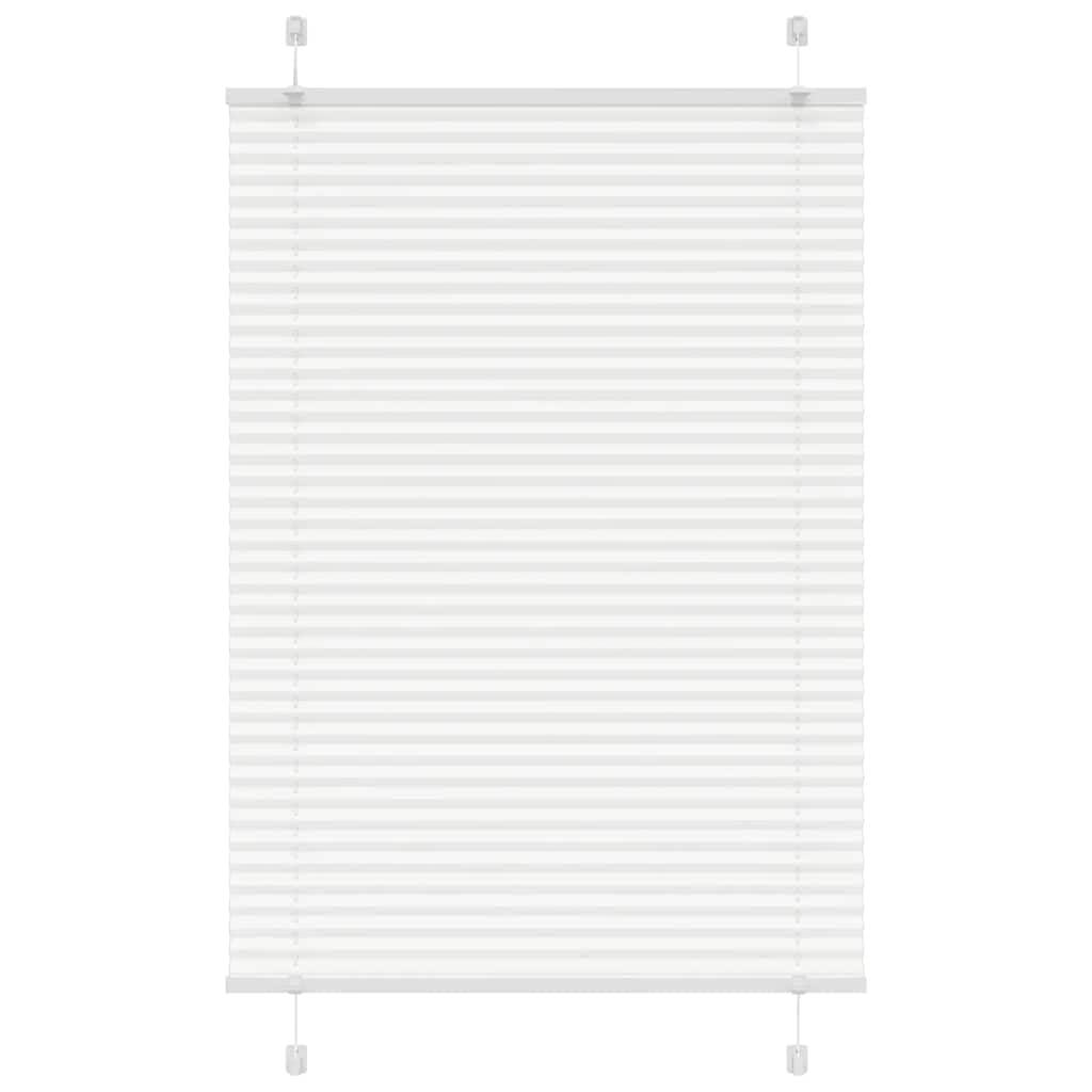 Tenda plissettata bianca, 100 x 100 cm, larghezza tessuto 99,4 cm, poliestere per finestre con protezione solare e sguardi indiscreti, larghezza pieghe, poliestere 100 x 100 cm