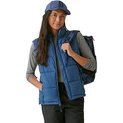 BASS OUTDOOR Women’s Puffer Vest – Quilted Gilet with Front Zipper, Ensign Blue, Large Cover