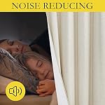 NICETOWN Linen Curtains 84 Inch Long 100% Blackout 2 Panels Natural Thick Farmhouse Living Room Soundproof Curtain Thermal Insulated Window Treatment Door Curtain Drapes (52-Inch Width Each Panel)