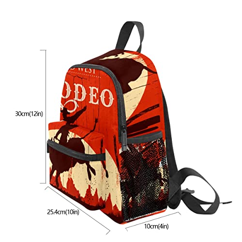 Kids School Bag Girls Boys Preschool Toddler Backpack for Boy Girl Lightweight Shoulder Book Bag for Kids Perfect Back Pack for Toddler to Kindergarten Wild West RODEO Cowboy4