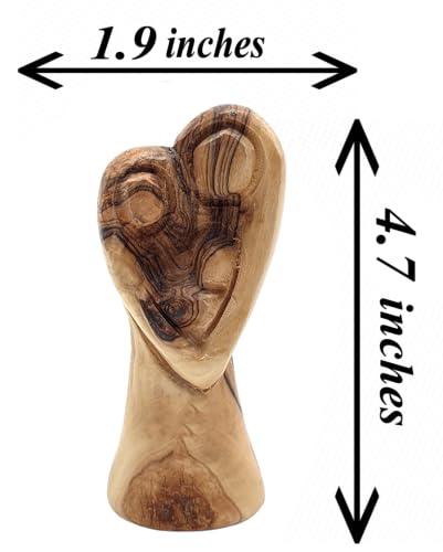 Estatua Sagrada Familia Corazón 4.7" Madera de Olivo miniatura 3