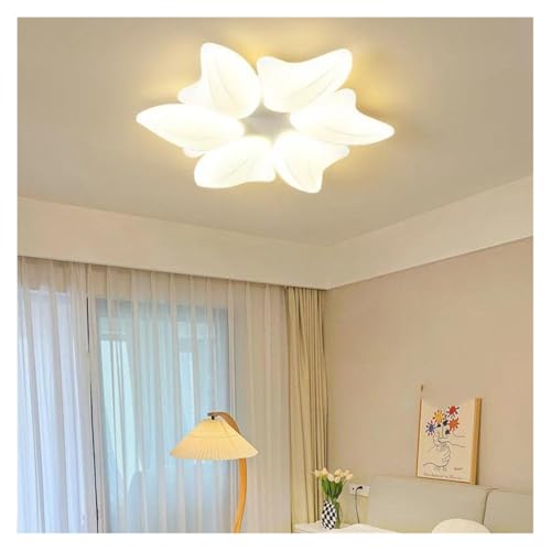 Lustre LED fleur salon avec éclairage 3 couleurs réglables Aisal 6 têtes