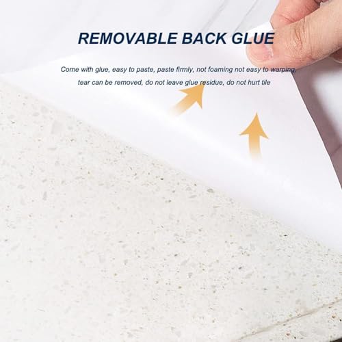 Image of HOME13 Vinyl Self Adhesive White Grey Marble Removable and Decorative Vinyl Wallpaper for Kitchen Countertop Cabinets Table, 1 Ft x 6 Ft with 2pcs