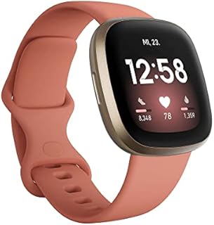 Fitbit Versa 3 Health & Fitness Smartwatch with 6-months Premium Membership Included, Built-in GPS, Daily Readiness Score and up to 6+ Days Battery, Pink Clay / Soft Gold