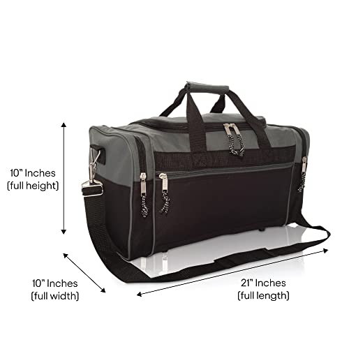Image of DALIX 21 inch Blank Sports Duffle Bag Gym Bag Travel Duffel with Adjustable Strap in Gray
