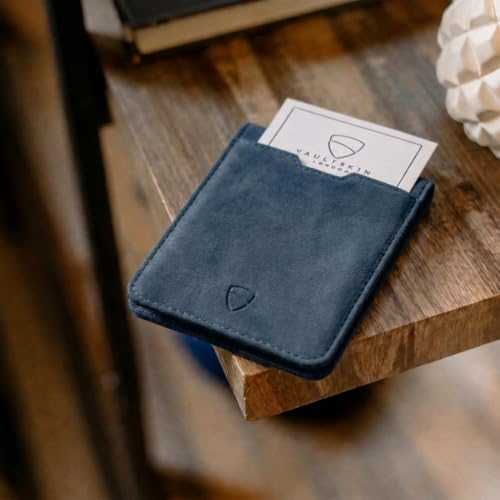 Image of Vaultskin MANHATTAN Slim RFID Blocking Bifold Leather Wallet for Men - Men's Leather Wallet, Front Pocket Minimalist Card Holder, Holds 9 Cards and Cash, Premium Italian Leather