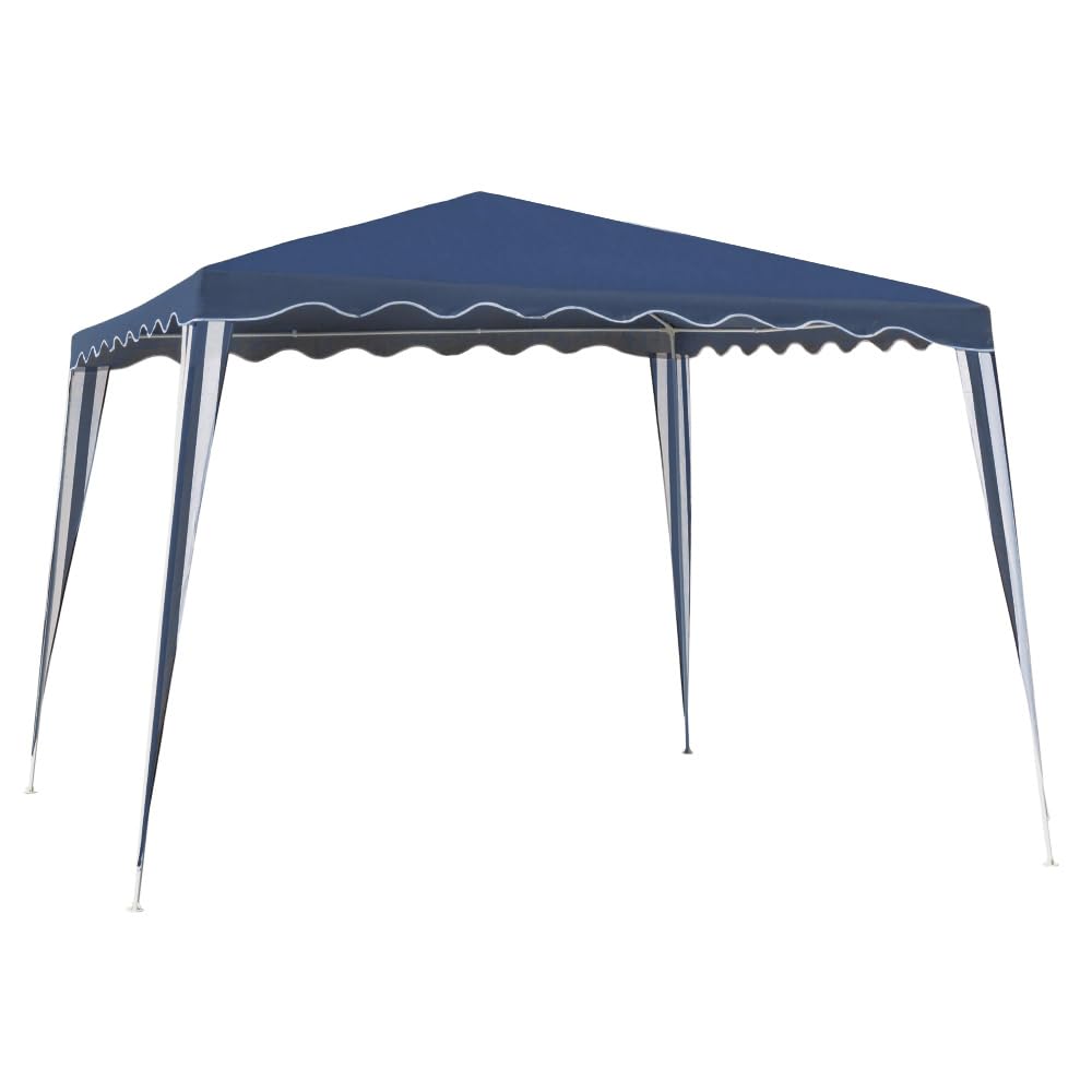 LOLAhome Carpa Cenador Gazebo Desmontable 3 x 3 m Azul | con Tubos de Acero de Alta Resistencia, Protección UV, Poliéster 140gr/m2 Resistente Lluvia| para Playa, Camping, Jardín, Patio, Exteriores