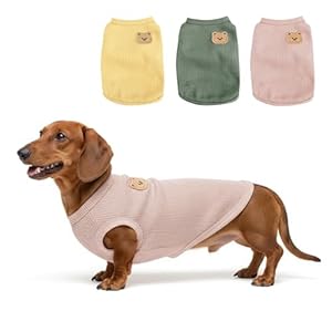 3 Pack Shirts for Cat, Small & Medium Dog Clothes, Waffle-Knit Puppy Shirts, Lightweight, Breathable, Stretchy Pet Clothes, Sleeveless Tee Shirt Gift for Cats & Dogs