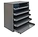 Durham 305B-95 Cold Rolled Steel Heavy Duty Triple Track Bearing Slide Rack with 5 Large Compartment Boxes, 375 lbs Capacity, Gray Powder Coated Finish