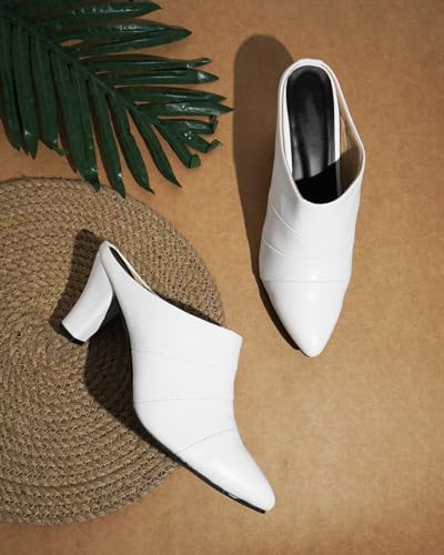 Image of TRYME Fashion Pointed for Party and Formal Occasions Mules Cone Block Heel Sandals for Girls & Women