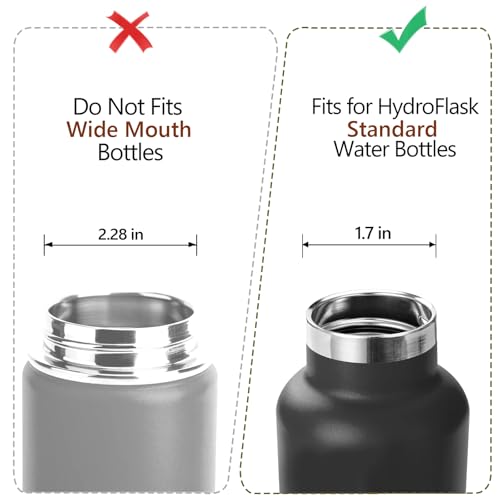 Image of EIPOSAU Auto Flip Lid for Hydro Flask Standard Mouth Bottle, Spout lid for HydroFlask Narrow Mouth Bottle, Replacement Lid with Button Lock