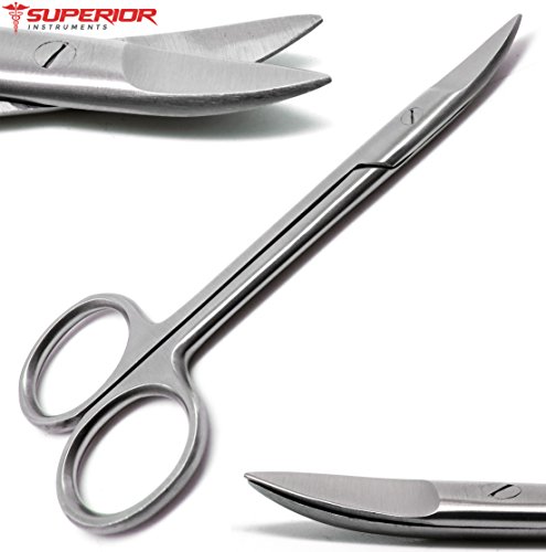 Superior Instruments SUPERIOR CROWN CURVED SCISSORS 4.5" Dental Crown Scissors 4.5 Inch Curved Cutting End Orthodontics Superior Instruments cover
