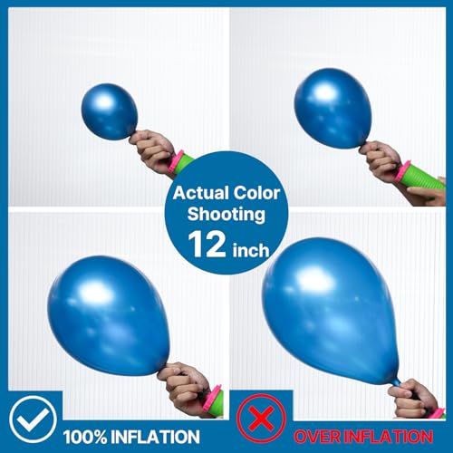 Image of PartyWoo Metallic Blue Balloons 100pcs 5 Inch Small Mini Chrome Blue Latex Balloons for Graduation Wedding Baby Shower Engagement Baby Shower Wedding Bachelorette Birthday Party Decorations Blue-G106