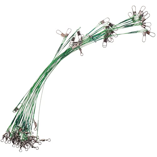 BESPORTBLE 2sets Fishing Wire Leaders Swivels Snap Pike Wire Leaders for Crankbaits Heavy Duty Fishing Line 30pcs*2