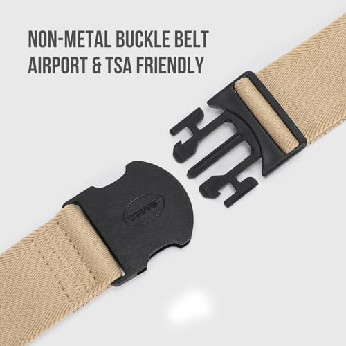 Image of WHIPPY Mens Elastic Stretch Belt Unisex Adventure Web Belt for Women Men with Non-Metal Buckle Adjustable Belts