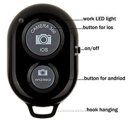 KMJSA RC04 Camera Shutter Remote Control with Bluetooth Wireless Technology - Create Amazing Photos and Videos Hands-Free - Works with Most Smartphones and Tablets