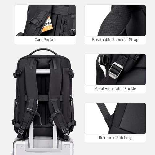 Image of Arctic Hunter Expandable Travel Backpack For Men 35L Shockproof EVA Back Pad Water-repellent Heavy Duty & Large 17.3-inch Laptop Bag For Business Trip,Travel Abroad