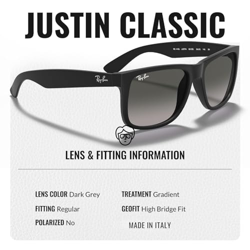 Ray-Ban RB4165 JUSTIN CLASSIC Square Shaped Sunglasses for Men & Women with Official RAYBAN Eyewear Kit4