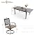 Sophia & William Patio Dining Set 7 Pieces Outdoor Metal Furniture Set, 6 x Patio Dining Swivel Chairs with 1 Expandable 6-8 Person Table for Lawn Garden