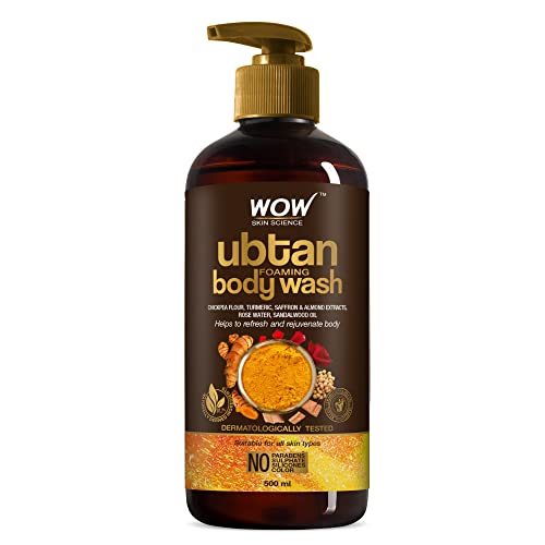 WOW Skin Science Ubtan Body Wash For Tan Removal And Glowing Skin – With Chickpea Flour, Almond, Safron & Turmeric Extract – 500mL