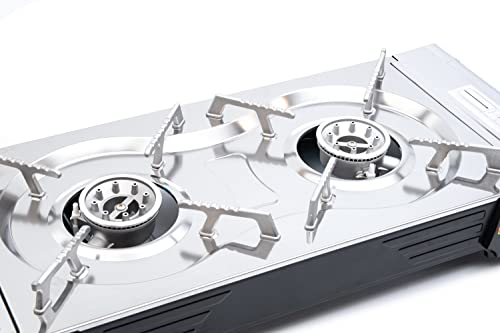 TruWare Gaskocher 2-flammig – Campingkocher mit zwei Kochfeldern &...