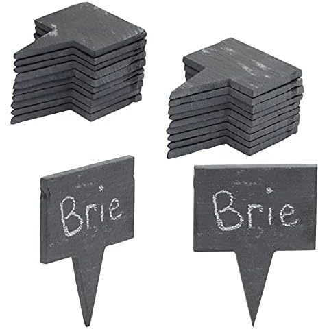 20 Slate Cheese Labels with Chalks Set Cover