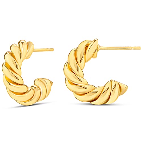 Amazon Essentials Sterling Silver Twisted Rope Hoop