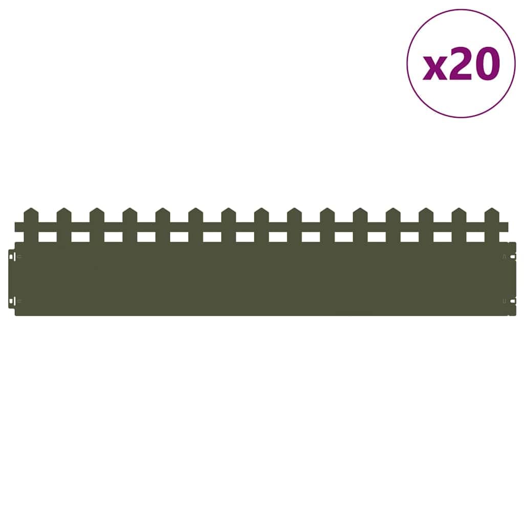 Obrzeże trawnika 20 szt. 103 x 0,05 x 22 cm stal
