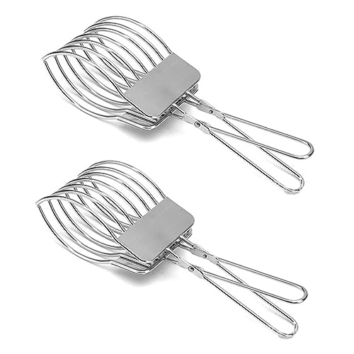 Sessleger 2 pinze per fetta in acciaio , pinze per carne, pinze per pane, pinze per tagliare e frutta