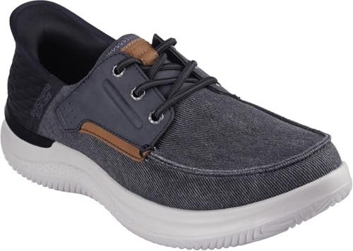 Skechers Men's Slip-ins RF: Hasting - Niko Moc Toe Bungee Lace Slip-On Shoes, Black, 14