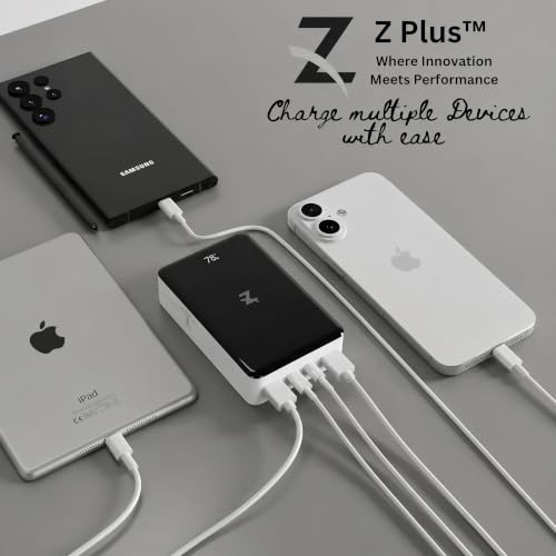 Image of Z Plus MagZap 2.0 20000mAh Mag-Safe Power Bank - 15W Magnetic Wireless Charging, 22.5W USB-C PD Fast Charge Battery Pack with LED Display, Compatible with iPhone 17 Pro Max, 16, 15, 14, & Qi Devices