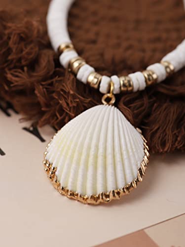MINACHI Bohemian White Seashell Necklace, Summer Beach Shell Charm Necklace Gifts for Women3