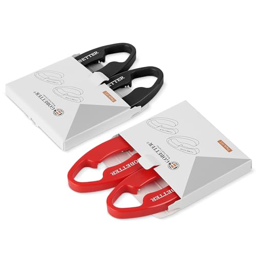 GOBETTER 4 Pcs Wine Foil Cutter Magnetic Design, 4 Stainless Blades Foil Remover Wine Bottles Opener Accessory, Removes Foil Top Effortlessly for Wine Lovers, 2Black 2Red - Thumbnail 2