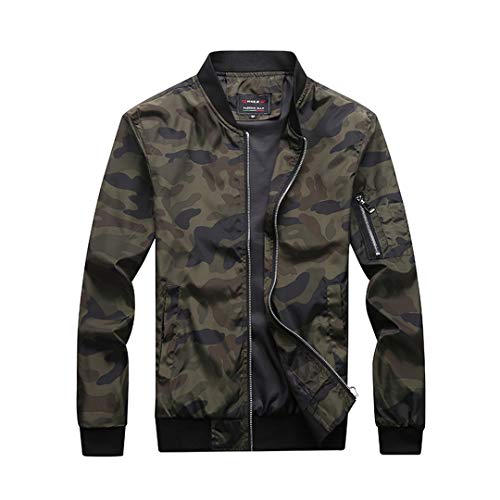 Seikajnkd Autumn Men's Camouflage Jackets Male Coats Camo Bomber Jacket Mens Clothing Outwear Plus Size Army Green XL