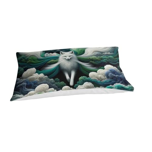 Housse de couette renard 3D en microfibre douce avec fermeture éclair invisible 135x200cm - 3