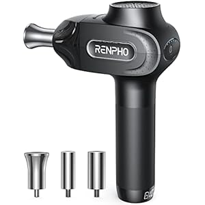 RENPHO Percussion Massage Gun Deep Tissue, Christmas Gifts for Women Men Mom Dad Muscle Massager Gun for Athletes, 5 Speeds, Electric Body Massager Gun with Case,3 Massage Heads