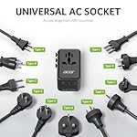 Acer 70W GaN Universal Travel Plug Adapter - International Power Adapter with 3 USB C & 1 USB A, Worldwide Power Outlet Travel Essentials for USA to European UK AUS Ireland, Type C/G/I/A, Black - Image 4